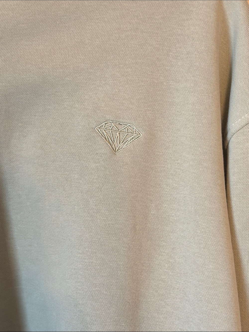 Diamond Supply Co. Men's Half-Zip Sweater in Light Beige - Picture 4 of 4